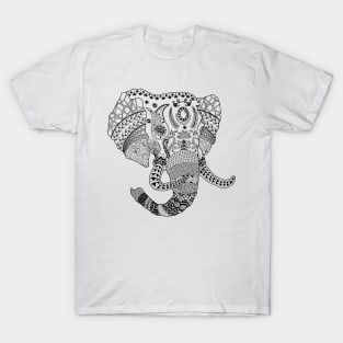 Elephant with Doodle Art T-Shirt